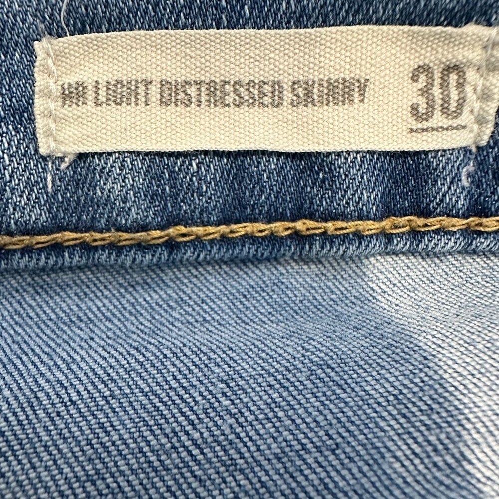 Harper Light Blue High Rise  Distressed Skinny Jeans Size 30 - Picture 3 of 10